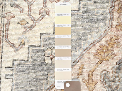 Brown 4'11" x 6'10" Oushak And Peshawar Hand knotted Wool Rug - Sku: O02717