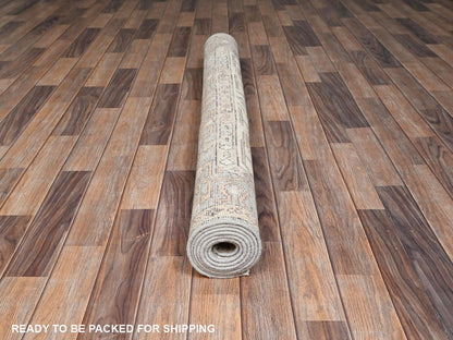 Brown 4'11" x 6'10" Oushak And Peshawar Hand knotted Wool Rug - Sku: O02717
