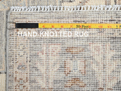 Brown 4'11" x 6'10" Oushak And Peshawar Hand knotted Wool Rug - Sku: O02717