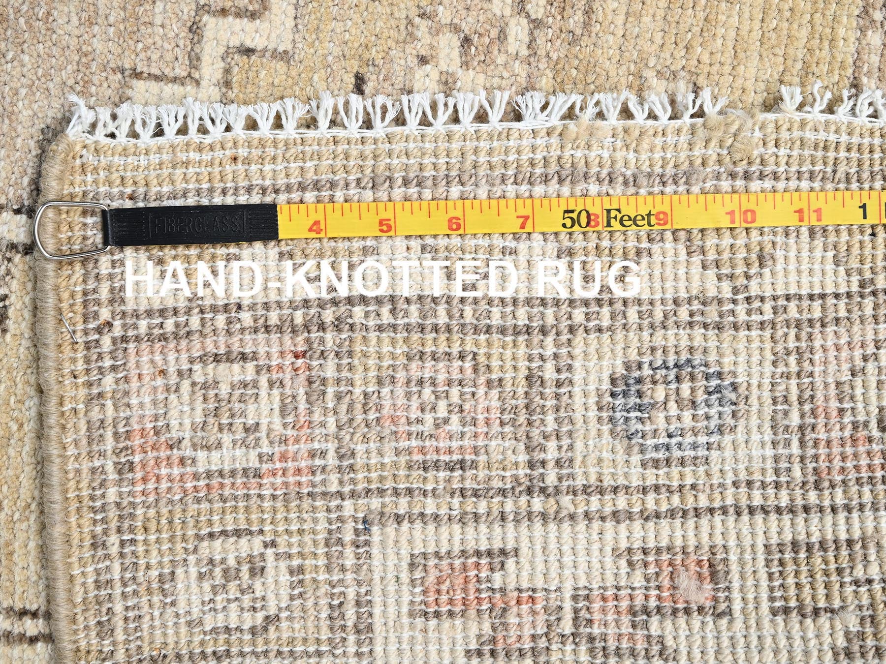 Oushak hand-knotted wool rug in Yellow & Ivory, 4'10" x 6'10" — SKU O02719 (view 7)