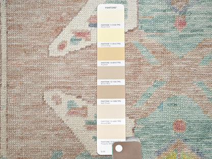 Brown 4'10" x 7'0" Oushak And Peshawar Hand knotted Wool Rug - Sku: O02721