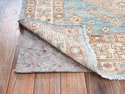 Blue 3'11" x 5'11" Oushak And Peshawar Hand knotted Wool Rug - Sku: O02726