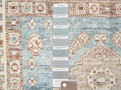 Blue 3'11" x 5'11" Oushak And Peshawar Hand knotted Wool Rug - Sku: O02726