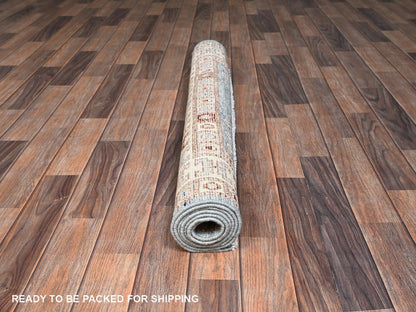Blue 3'11" x 5'11" Oushak And Peshawar Hand knotted Wool Rug - Sku: O02726