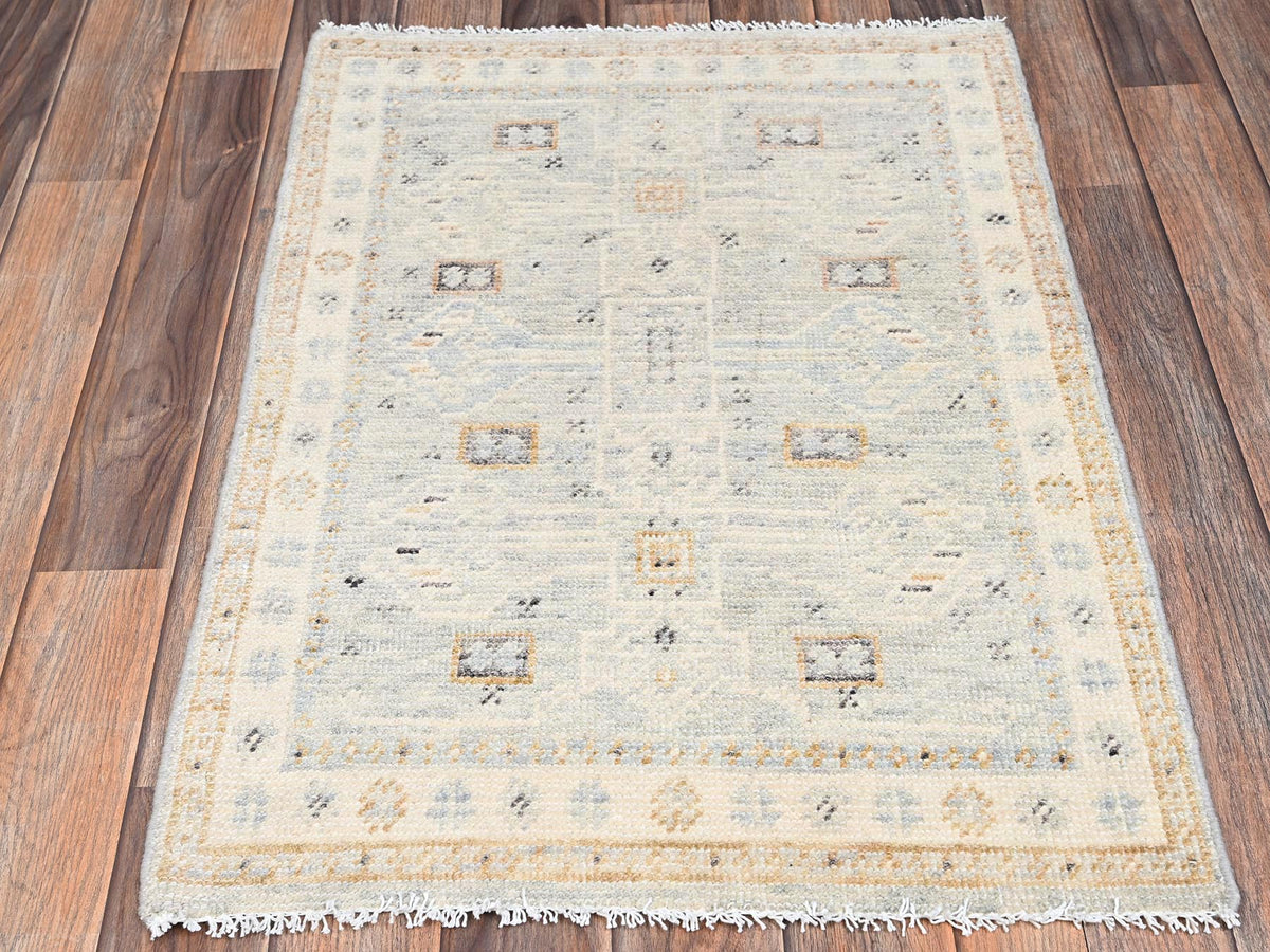 Oushak hand-knotted wool rug in Gray & Ivory, 2'1" x 2'11" — SKU O02728 (view 2)