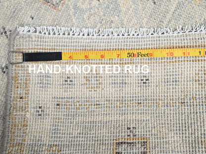 Oushak hand-knotted wool rug in Gray & Ivory, 2'1" x 2'11" — SKU O02728 (view 7)