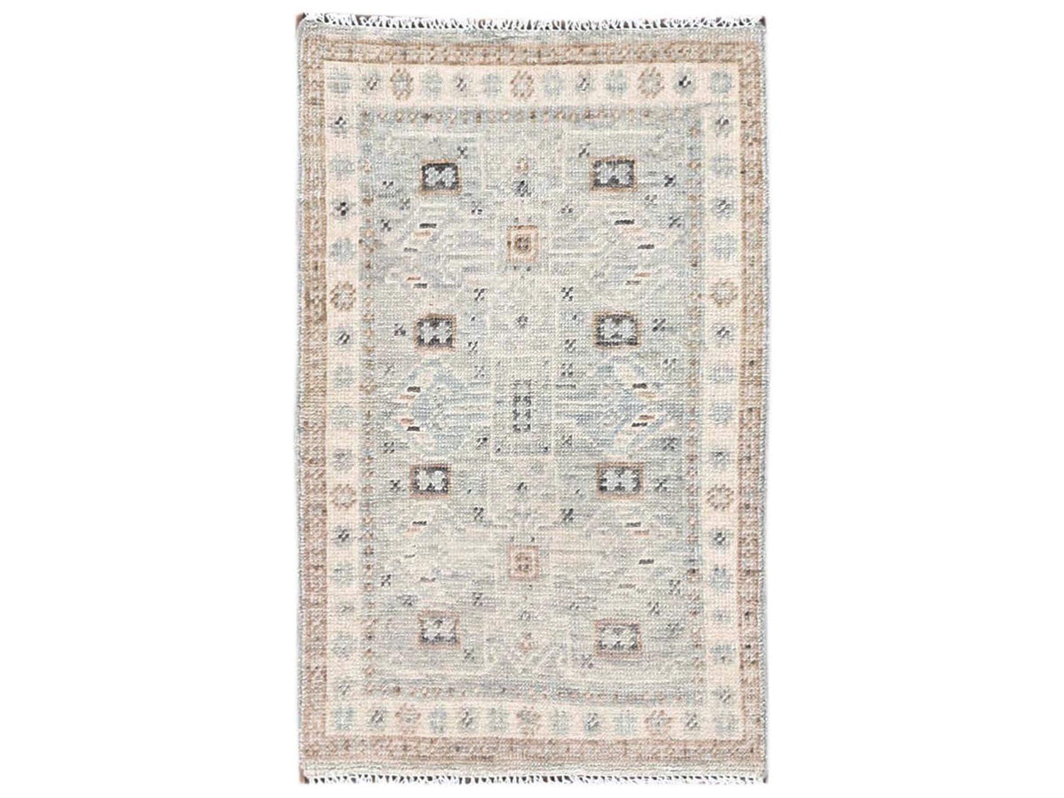 Oushak hand-knotted wool rug in Gray & Ivory, 1'10" x 2'11" — SKU O02729