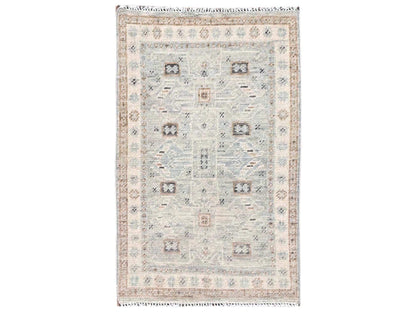 Oushak hand-knotted wool rug in Gray & Ivory, 1'10" x 2'11" — SKU O02729