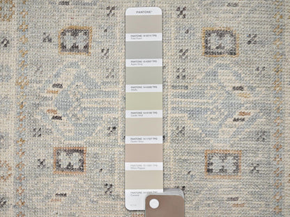 Oushak hand-knotted wool rug in Gray & Ivory, 1'10" x 2'11" — SKU O02729 (view 4)