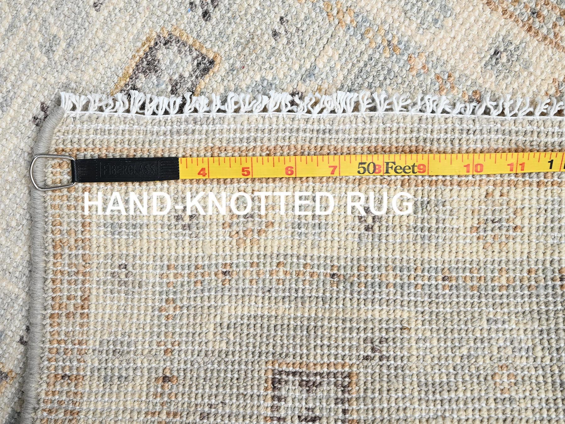 Oushak hand-knotted wool rug in Gray & Ivory, 1'10" x 2'11" — SKU O02729 (view 7)