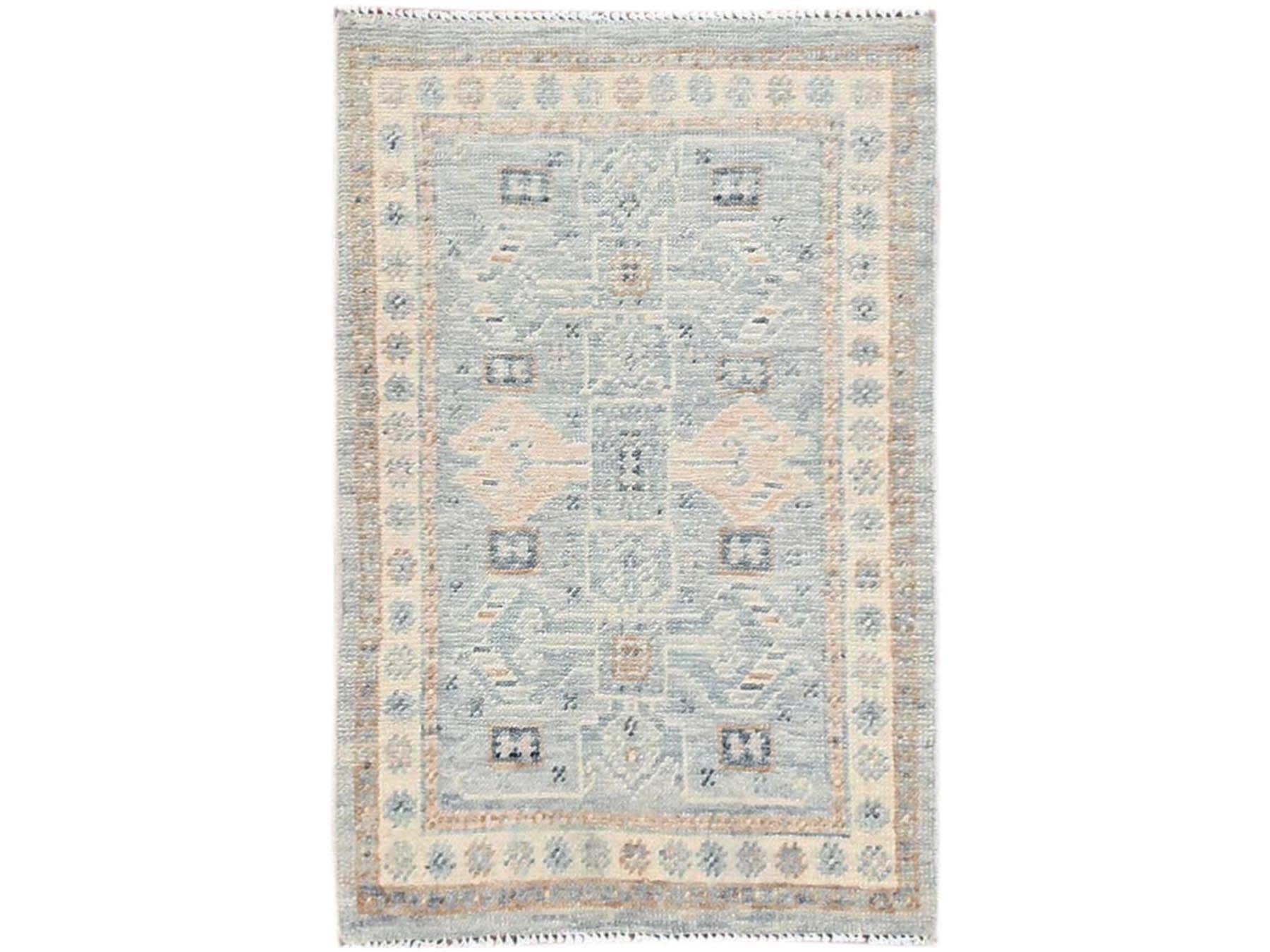 Oushak hand-knotted wool rug in Gray & Ivory, 1'9" x 2'10" — SKU O02732