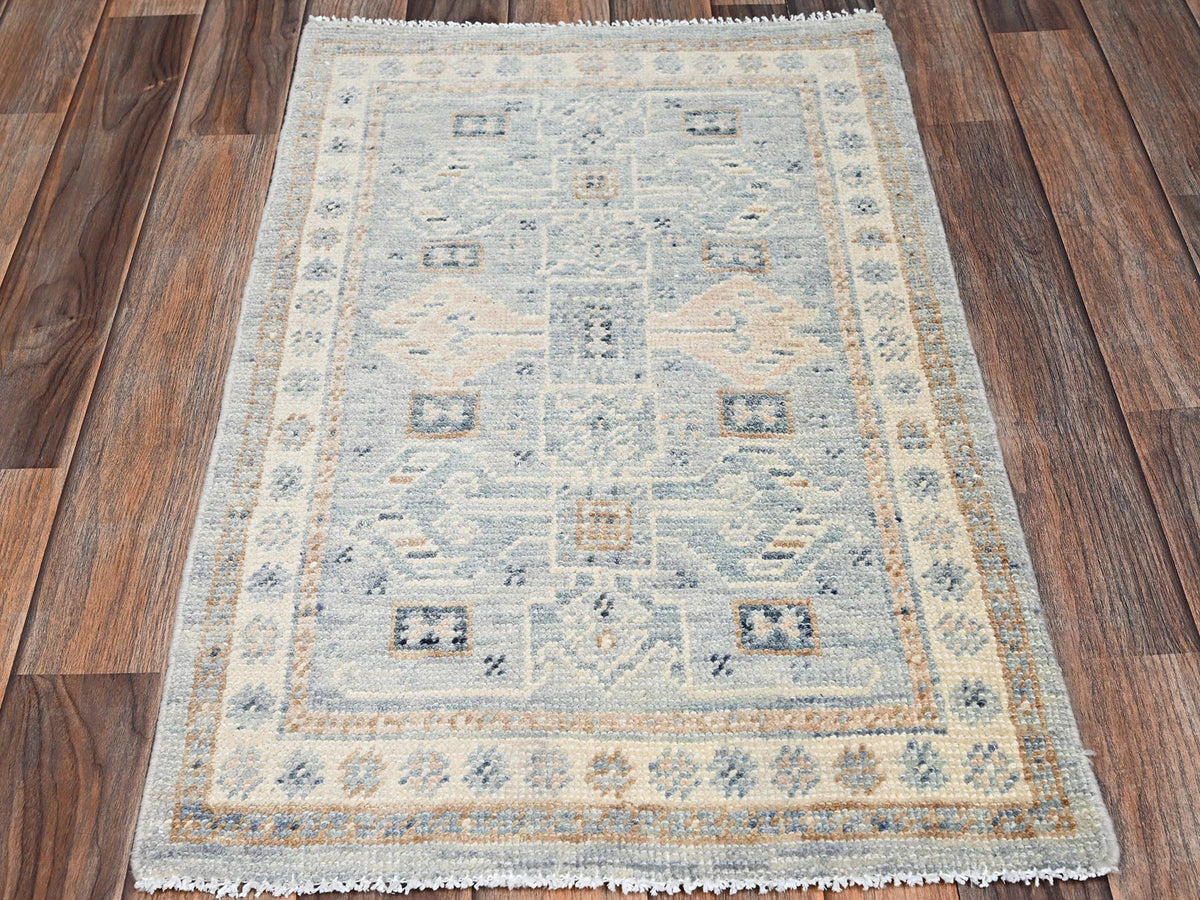 Oushak hand-knotted wool rug in Gray & Ivory, 1'9" x 2'10" — SKU O02732 (view 2)