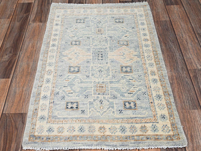 Oushak hand-knotted wool rug in Gray & Ivory, 1'9" x 2'10" — SKU O02732 (view 2)