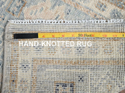 Grey 1'9" x 2'10" Oushak And Peshawar Hand knotted Wool Rug - Sku: O02732
