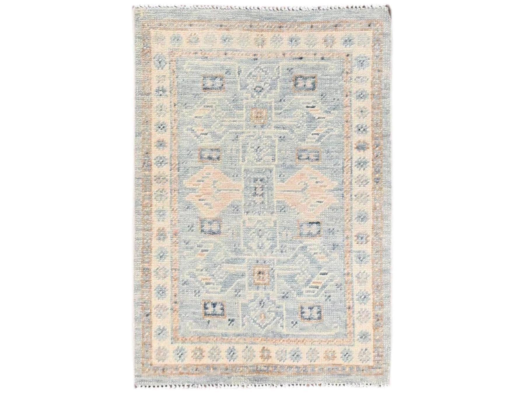 Oushak hand-knotted wool rug in Gray & Ivory, 1'10" x 2'10" — SKU O02733