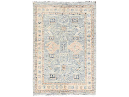 Oushak hand-knotted wool rug in Gray & Ivory, 1'10" x 2'10" — SKU O02733