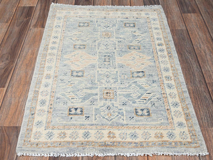 Oushak hand-knotted wool rug in Gray & Ivory, 1'10" x 2'10" — SKU O02733 (view 2)