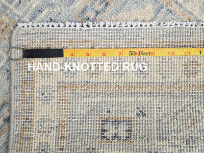Oushak hand-knotted wool rug in Gray & Ivory, 1'10" x 2'10" — SKU O02733 (view 7)
