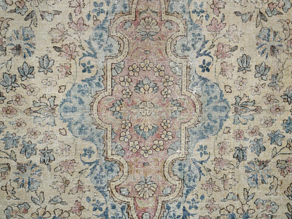 Beige 9'9" x 14'4" Antique Hand knotted Wool Rug - Sku: O02740