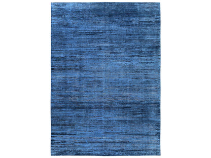 Blue 9'10" x 13'8" Modern and Contemporary Hand knotted Wool Rug - Sku: O02741
