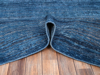 Blue 9'10" x 13'8" Modern and Contemporary Hand knotted Wool Rug - Sku: O02741