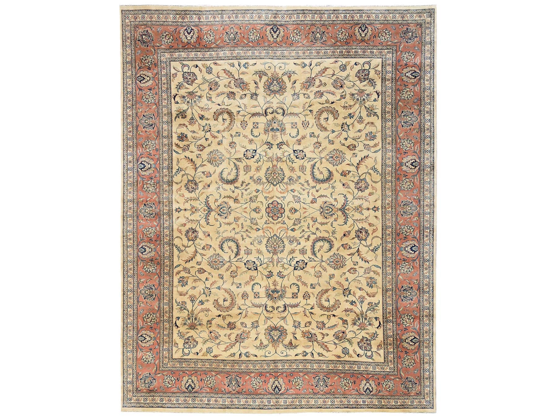 Beige 9'0" x 11'5" Clearance Hand knotted Wool Rug - Sku: O02742