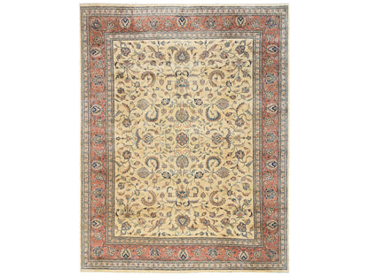 Beige 9'0" x 11'5" Clearance Hand knotted Wool Rug - Sku: O02742