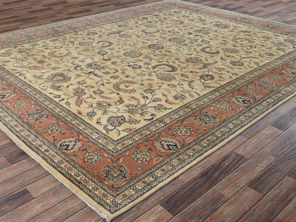 Beige 9'0" x 11'5" Clearance Hand knotted Wool Rug - Sku: O02742