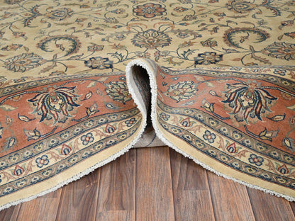 Beige 9'0" x 11'5" Clearance Hand knotted Wool Rug - Sku: O02742