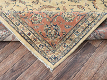Beige 9'0" x 11'5" Clearance Hand knotted Wool Rug - Sku: O02742