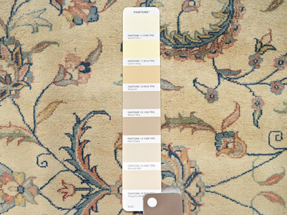 Beige 9'0" x 11'5" Clearance Hand knotted Wool Rug - Sku: O02742