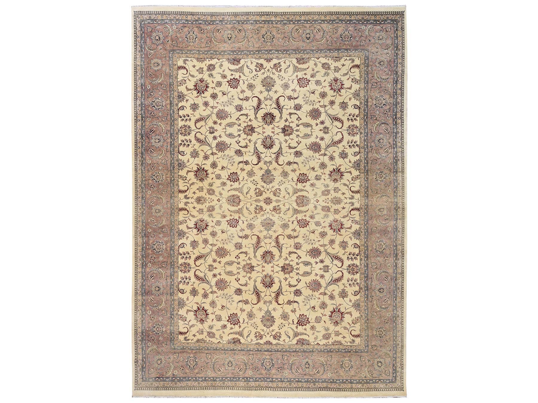 Beige 10'11" x 15'2" Persian Hand knotted Wool Rug - Sku: O02743