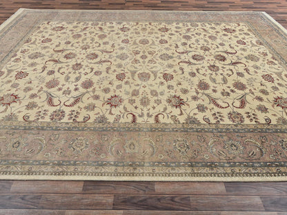 Beige 10'11" x 15'2" Persian Hand knotted Wool Rug - Sku: O02743