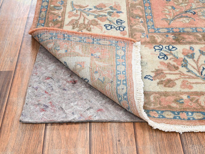 Pink 6'6" x 6'6" Vintage Hand knotted Wool Rug - Sku: O02746