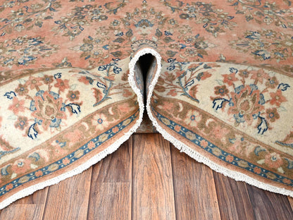 Pink 6'6" x 6'6" Vintage Hand knotted Wool Rug - Sku: O02746