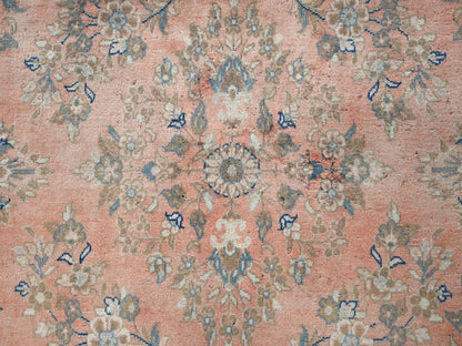 Pink 6'6" x 6'6" Vintage Hand knotted Wool Rug - Sku: O02746