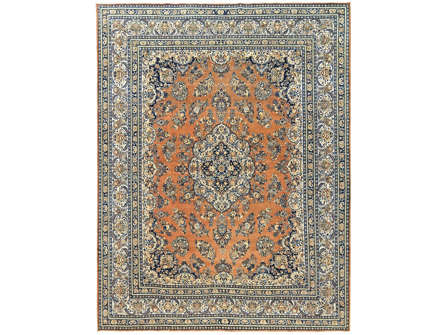 Brown 11'10" x 15'2" Vintage Hand knotted Wool Rug - Sku: O02747