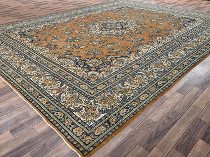 Brown 11'10" x 15'2" Vintage Hand knotted Wool Rug - Sku: O02747