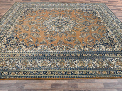 Brown 11'10" x 15'2" Vintage Hand knotted Wool Rug - Sku: O02747