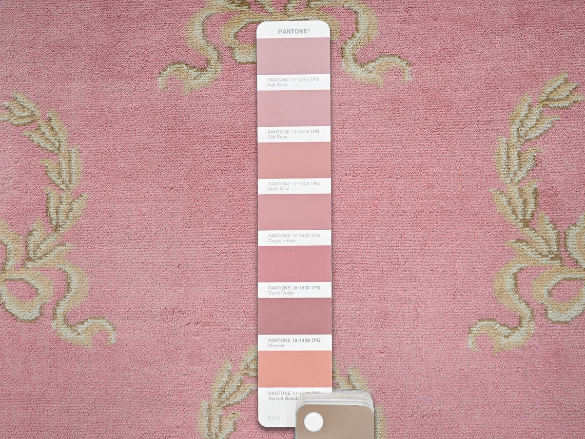 Clearance hand-knotted wool rug in Pink & Wine Red, 11'7" x 16'7" — SKU O02748 (view 8)