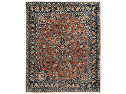 Brown 7'8" x 9'3" Persian Hand knotted Wool Rug - Sku: O02749