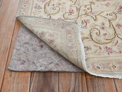 Kerman Vintage hand-knotted wool rug in Green & Ivory, 7'10" x 8'4" — SKU O02750 (view 5)