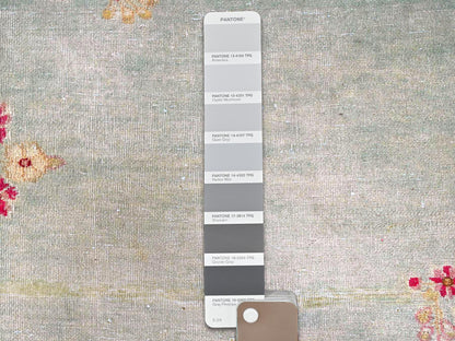 Kerman Vintage hand-knotted wool rug in Green & Ivory, 7'10" x 8'4" — SKU O02750 (view 8)