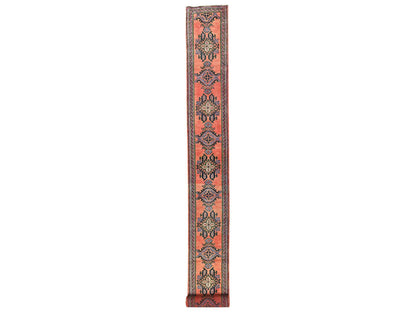Oushak Antique hand-knotted wool runner in Orange, 2'4" x 25'3" — SKU O02755
