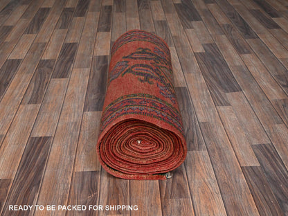 Oushak Antique hand-knotted wool runner in Orange, 2'4" x 25'3" — SKU O02755 (view 5)