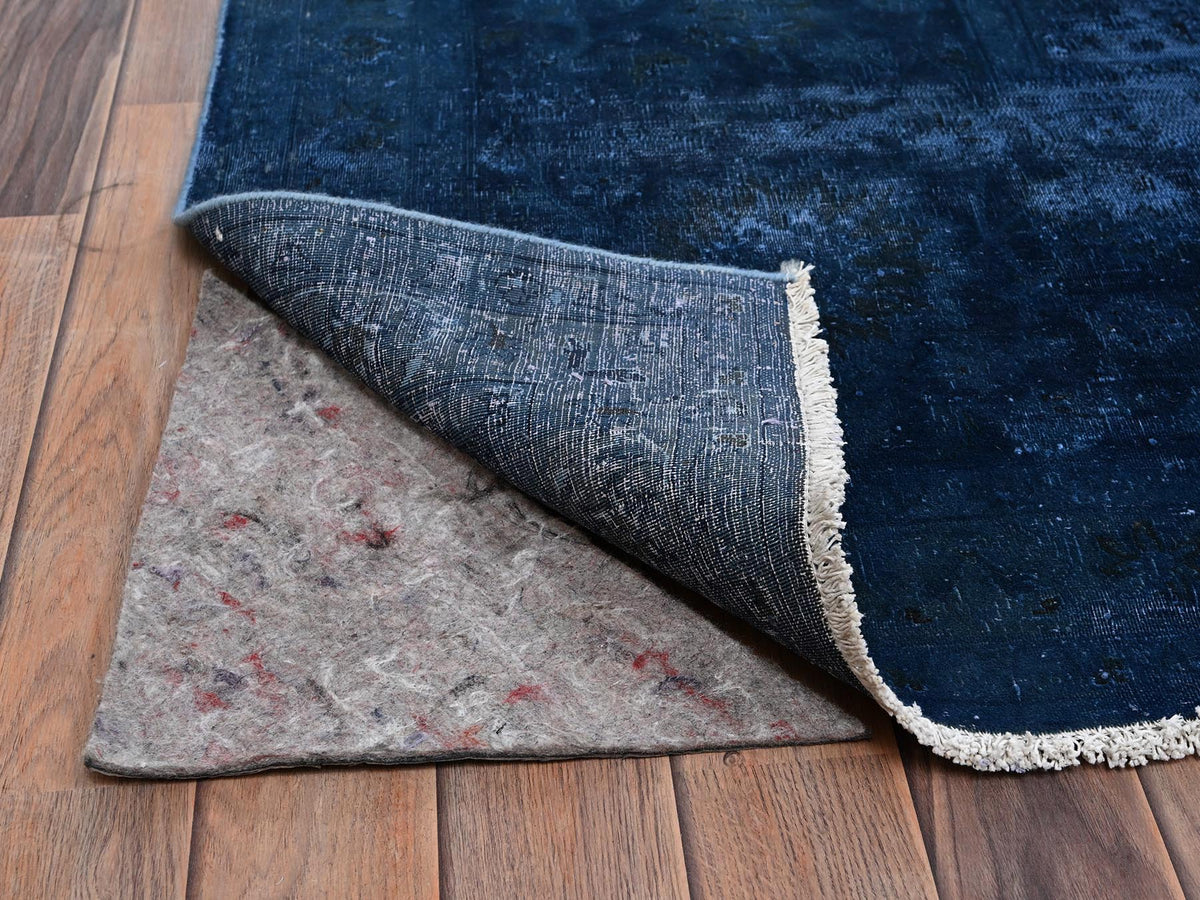 Nain Modern / Contemporary hand-knotted wool/silk rug in Overdyed & Midnight Blue, 13' x 18'8" — SKU O02756 (view 5)