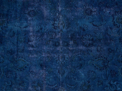 Nain Modern / Contemporary hand-knotted wool/silk rug in Overdyed & Midnight Blue, 13' x 18'8" — SKU O02756 (view 9)