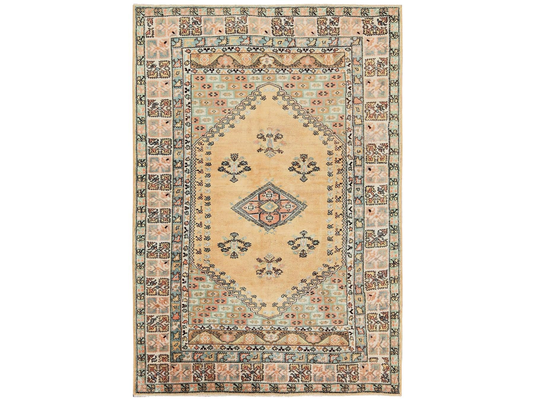 Beige 6'1" x 8'8" Tribal & Geometric Hand knotted Wool Rug - Sku: O02757
