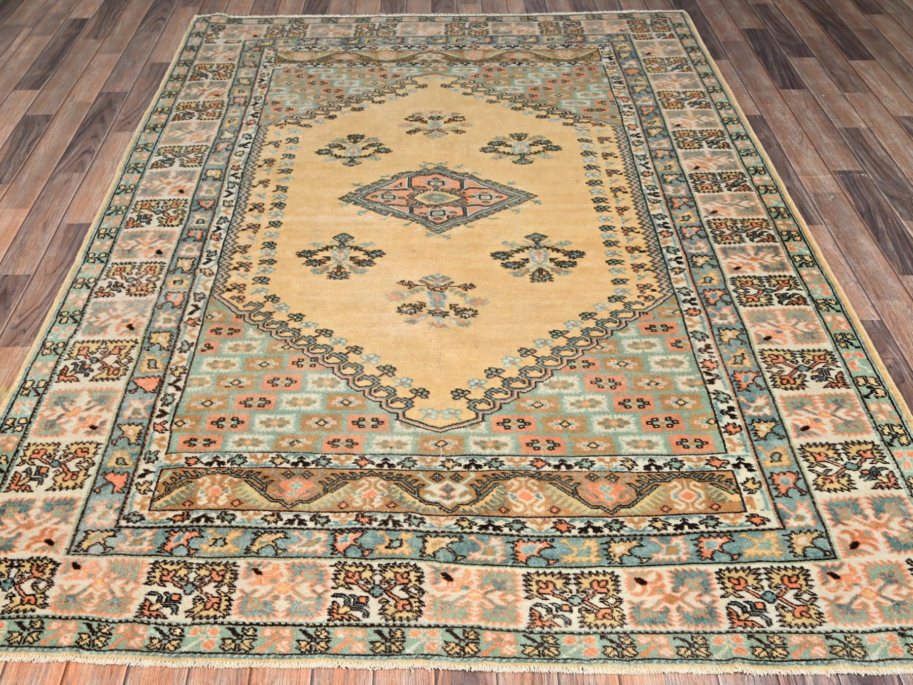 Beige 6'1" x 8'8" Tribal & Geometric Hand knotted Wool Rug - Sku: O02757