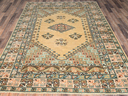 Beige 6'1" x 8'8" Tribal & Geometric Hand knotted Wool Rug - Sku: O02757